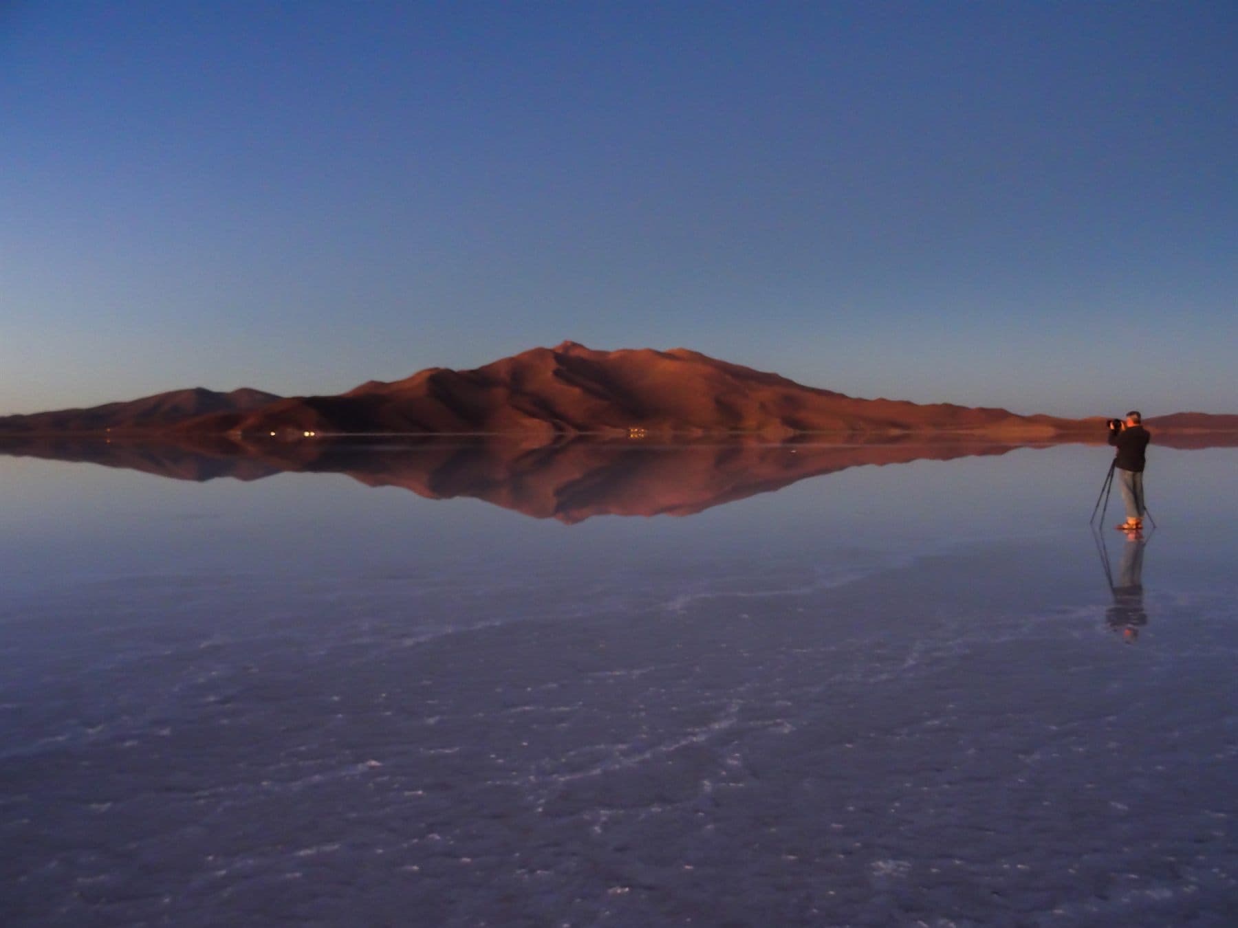 Salar de Uyuni at sunset